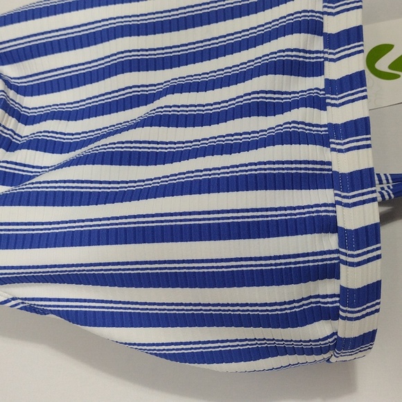 NWT Next Standard High Tide Blue And White Stripes Swim top Women Size Medium - Picture 2 of 8